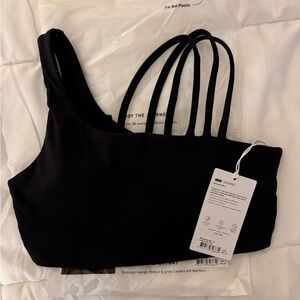 LSKD Black Strappy One-Shoulder Bralette